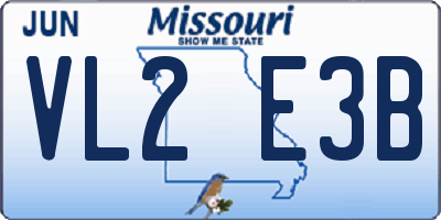 MO license plate VL2E3B
