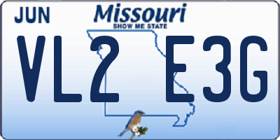 MO license plate VL2E3G