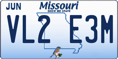 MO license plate VL2E3M