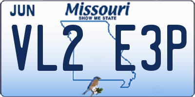 MO license plate VL2E3P