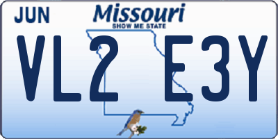 MO license plate VL2E3Y