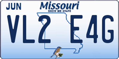 MO license plate VL2E4G