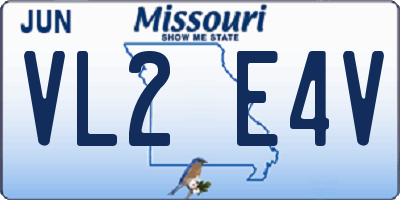 MO license plate VL2E4V