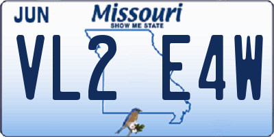 MO license plate VL2E4W