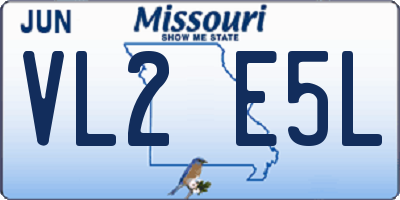 MO license plate VL2E5L