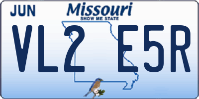 MO license plate VL2E5R