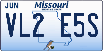 MO license plate VL2E5S
