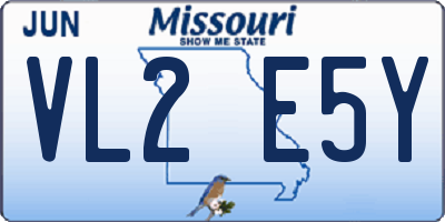 MO license plate VL2E5Y
