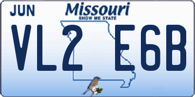 MO license plate VL2E6B
