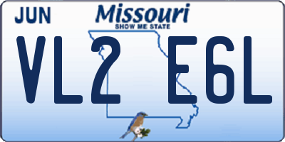 MO license plate VL2E6L