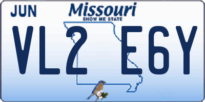 MO license plate VL2E6Y