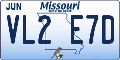 MO license plate VL2E7D