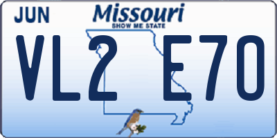 MO license plate VL2E7O