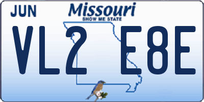 MO license plate VL2E8E