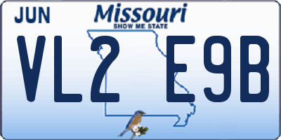 MO license plate VL2E9B