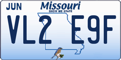MO license plate VL2E9F