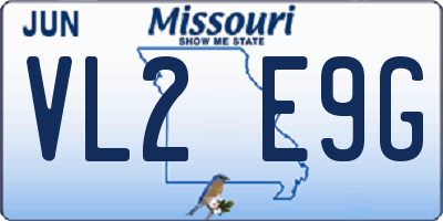 MO license plate VL2E9G