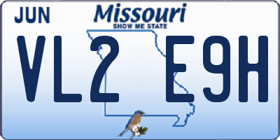 MO license plate VL2E9H