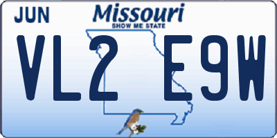 MO license plate VL2E9W