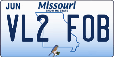 MO license plate VL2F0B