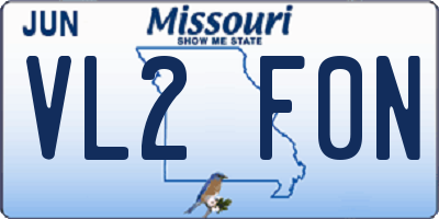 MO license plate VL2F0N