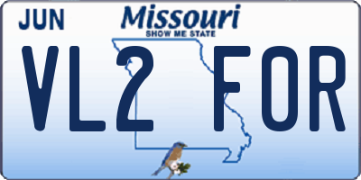 MO license plate VL2F0R