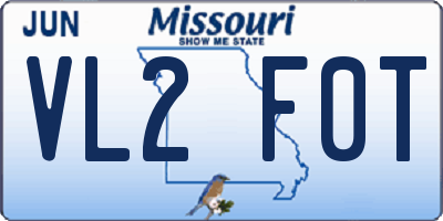 MO license plate VL2F0T