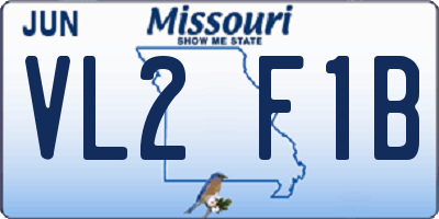 MO license plate VL2F1B