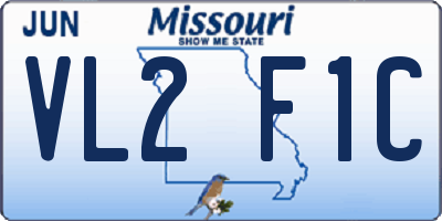 MO license plate VL2F1C