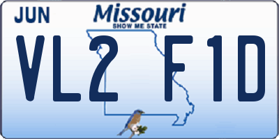 MO license plate VL2F1D
