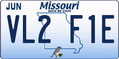 MO license plate VL2F1E