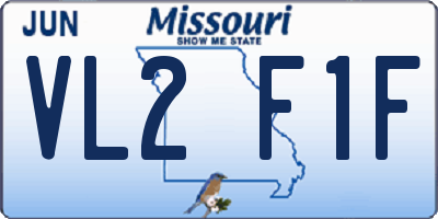 MO license plate VL2F1F