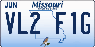MO license plate VL2F1G