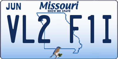 MO license plate VL2F1I