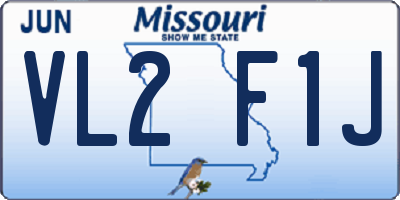 MO license plate VL2F1J