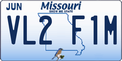 MO license plate VL2F1M