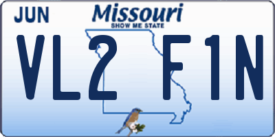 MO license plate VL2F1N