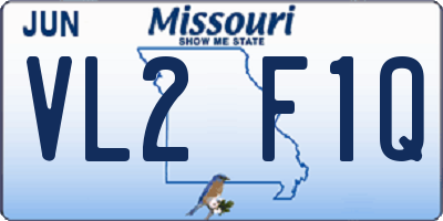 MO license plate VL2F1Q
