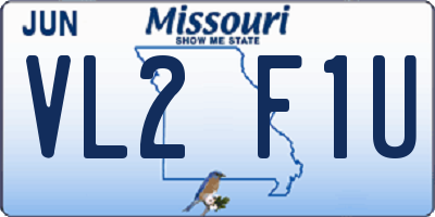 MO license plate VL2F1U