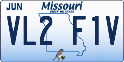 MO license plate VL2F1V