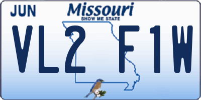 MO license plate VL2F1W