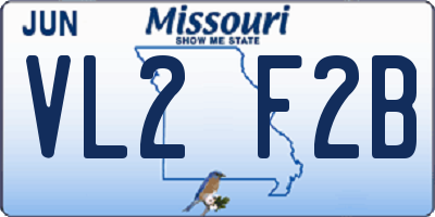MO license plate VL2F2B