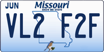 MO license plate VL2F2F