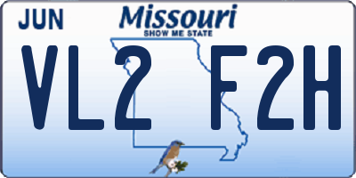 MO license plate VL2F2H