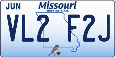 MO license plate VL2F2J