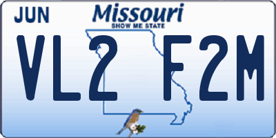 MO license plate VL2F2M