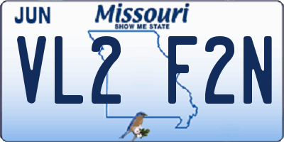MO license plate VL2F2N