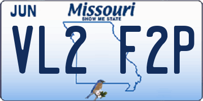 MO license plate VL2F2P