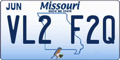 MO license plate VL2F2Q