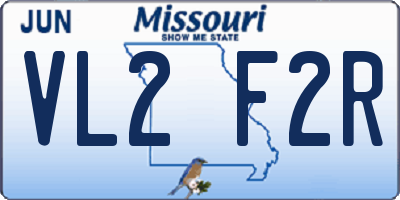 MO license plate VL2F2R